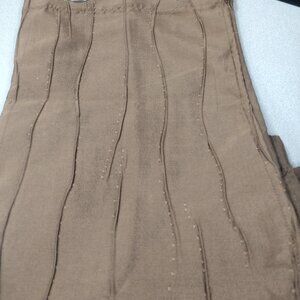 2- Grommet Topped Brown Curtain Panels